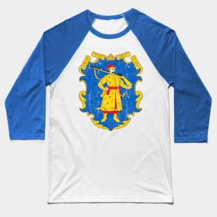 Ukrainian Cossack // Vintage-Style Emblem Design Baseball T-Shirt